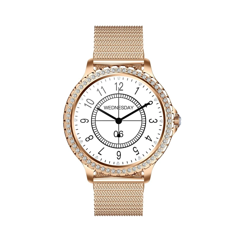 GENÉRICO SMARTWATCH ELEGANTE MUJER BLUETOOTH MONITOR DE SALUD MULTIDEPORTE CORREA METALICA Y CORREA SILICONA