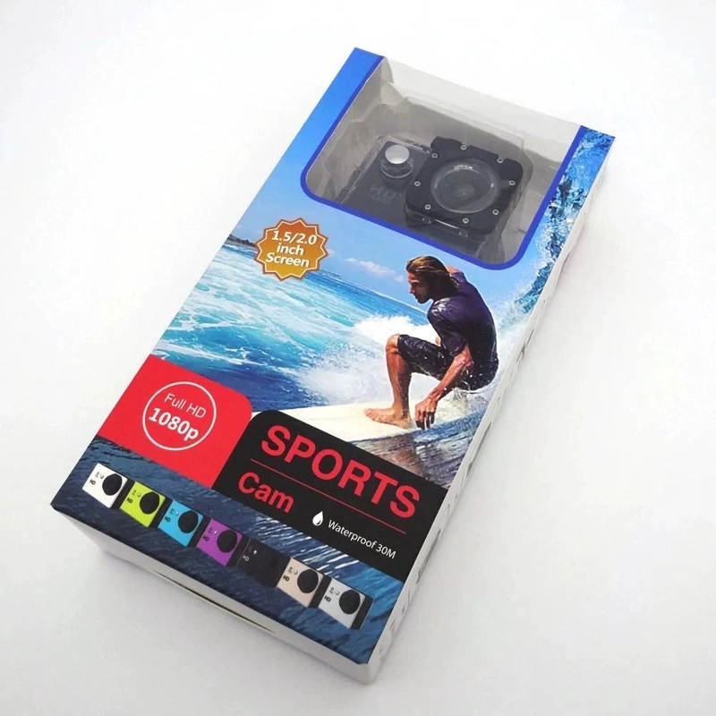 CAMARA DEPORTIVA HD 1080 PORTATIL IMPERMEABLE 30MT GRAN ANGULAR 140° - 1