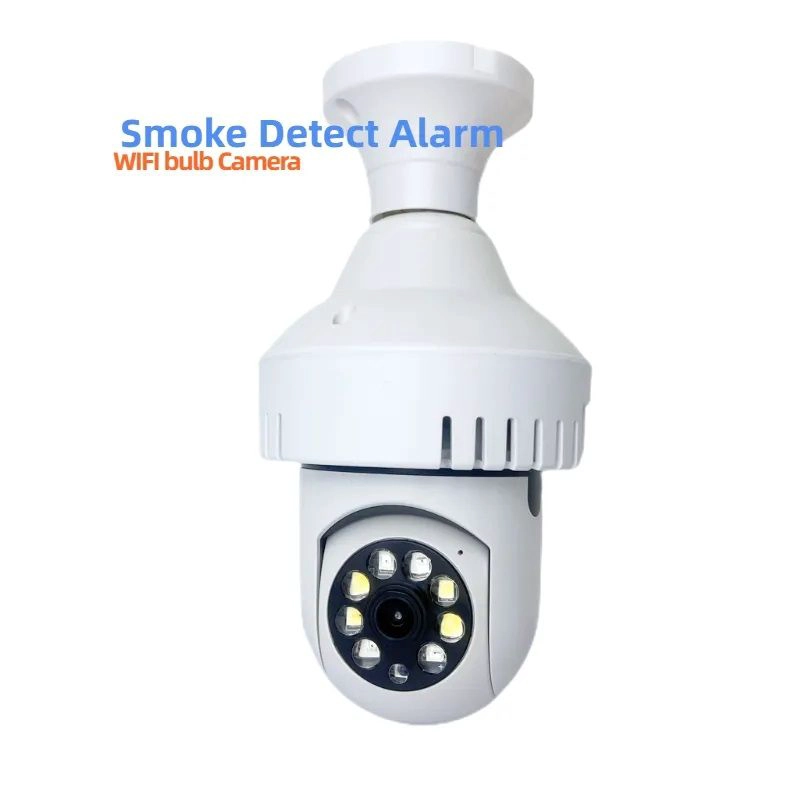 CAMARA IP 360° AMPOLLETA MOTORIZADA FULL HD DETECTOR DE HUMO ALARMA - 6