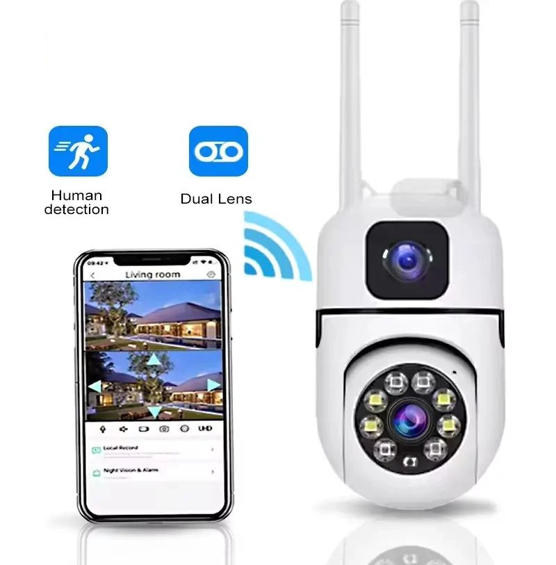 CAMARA DE SEGURIDAD WIFI CON LENTE DUAL COBERTURA COMPLETA FULL HD - 7