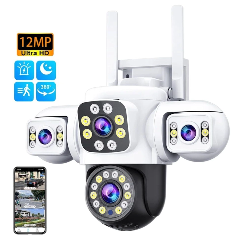 CAMARA DE SEGURIDAD TRIPLE LENTE VISION NOCTURNA AUDIO BIDIRECCIONAL - 2