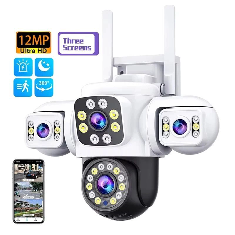 CAMARA DE SEGURIDAD TRIPLE LENTE VISION NOCTURNA AUDIO BIDIRECCIONAL - 5