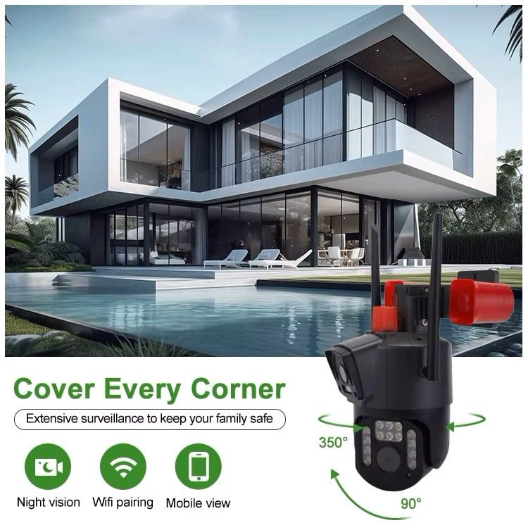 CAMARA DE VIGILANCIA IP 23 LED CON DOBLE CAMARA, SIRENA Y BALIZA - 5