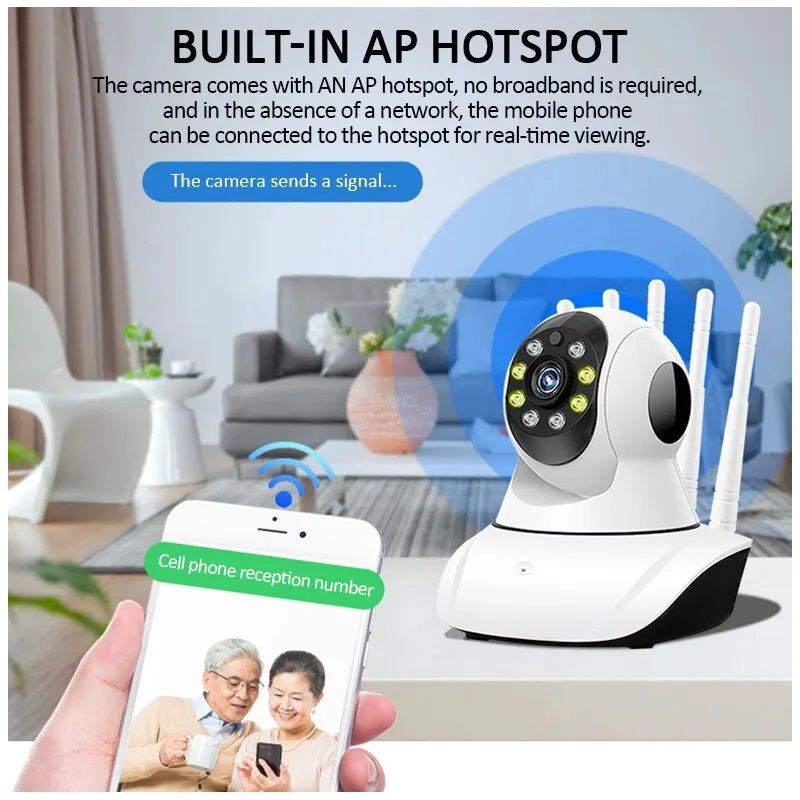 CAMARA DE SEGURIDAD WIFI COBERTURA PANORAMICA 360° FULL HD 1080P - 8