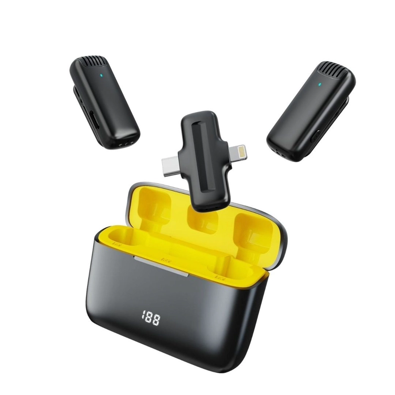 MICROFONO INALAMBRICO 2 EN 1 CON ESTUCHE DIGITAL CANCELACION DE RUIDO Y CONECTORES LIGHTNING / USB-C - 4