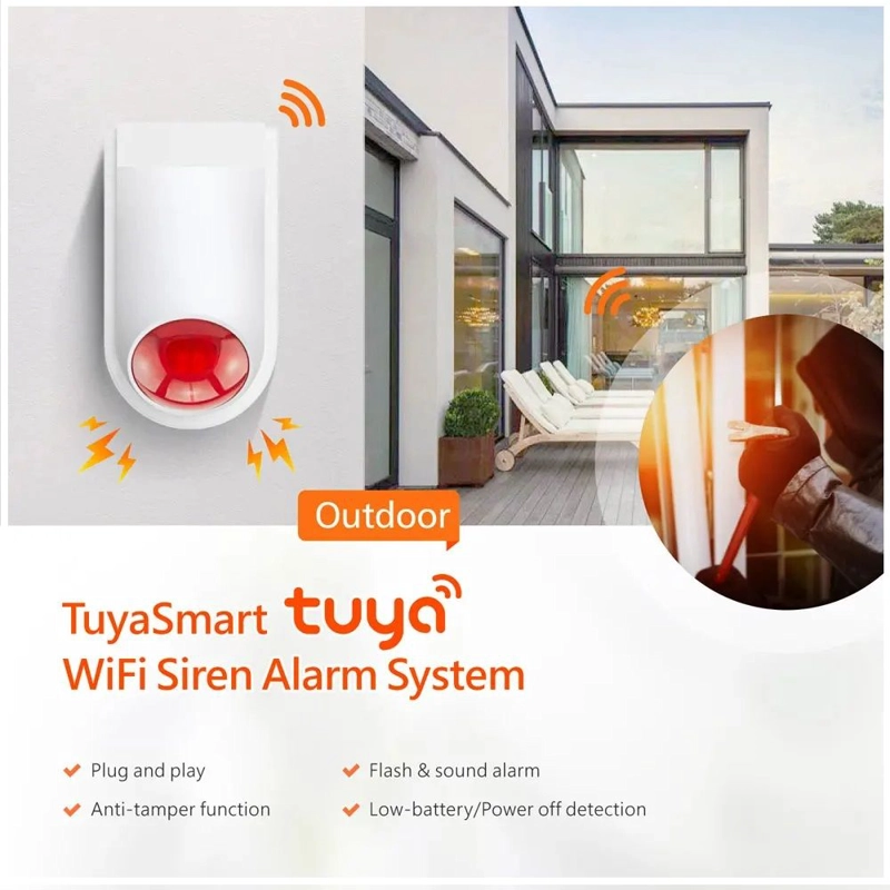 SIRENA ESTROBOSCOPICA WIFI PARA EXTERIORES 110-120DB - 1