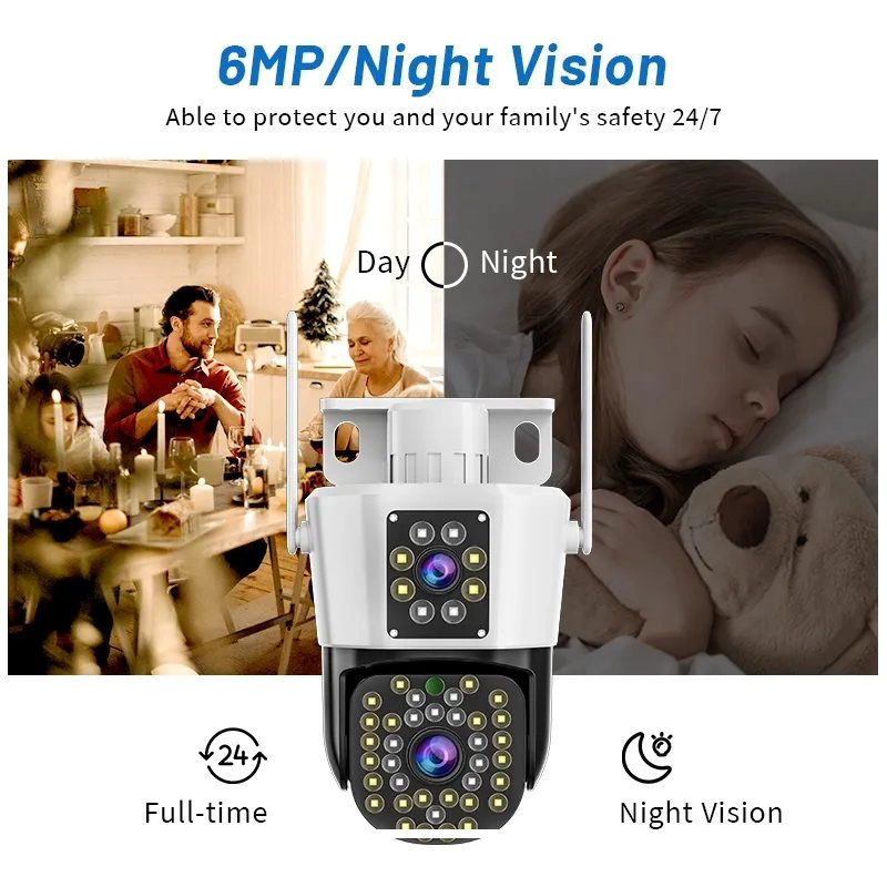 CAMARA DE VIGILANCIA IP WIFI CON DOBLE LENTE Y VISION NOCTURNA A COLOR - 3