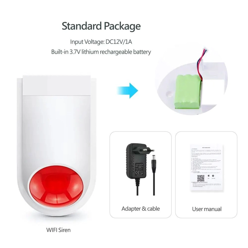 SIRENA ESTROBOSCOPICA WIFI PARA EXTERIORES 110-120DB - 8