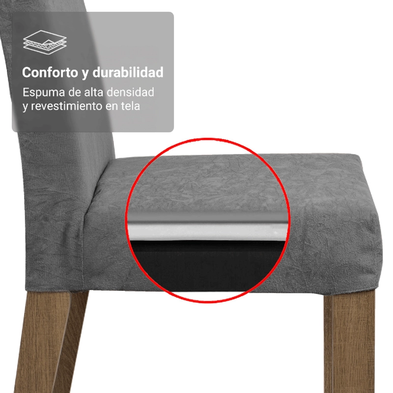 JUEGO DE COMEDOR MADESA VALERIE MARRON/NEGRO/SILVER - 7