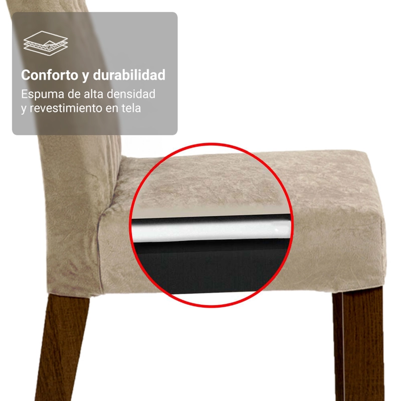 JUEGO DE COMEDOR MADESA MARISSA MARRON/CREMA/IMPERIAL - 6