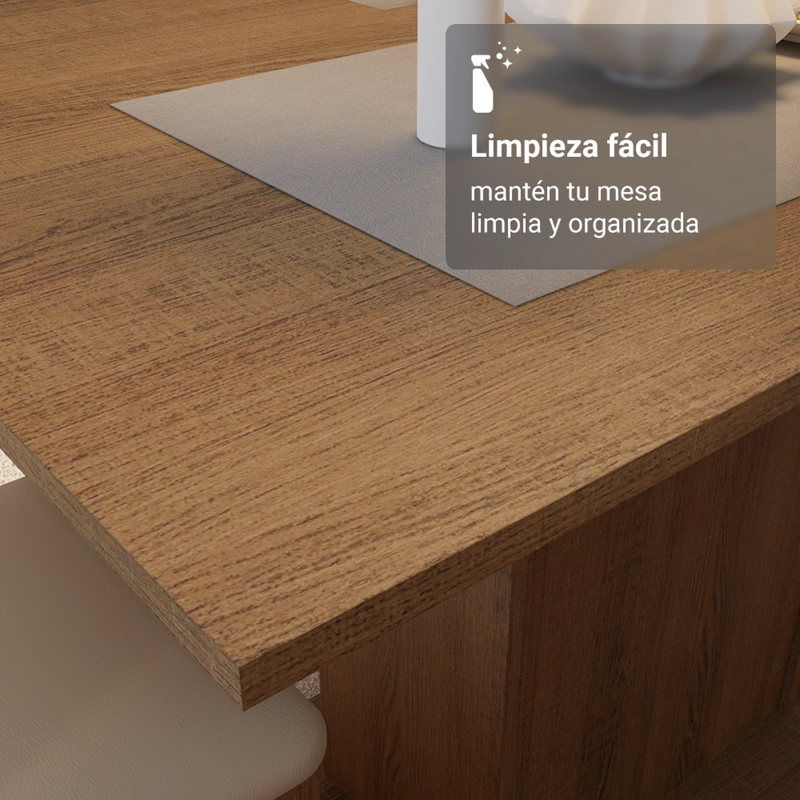 JUEGO DE COMEDOR MADESA MARISSA MARRON/CREMA/IMPERIAL - 9