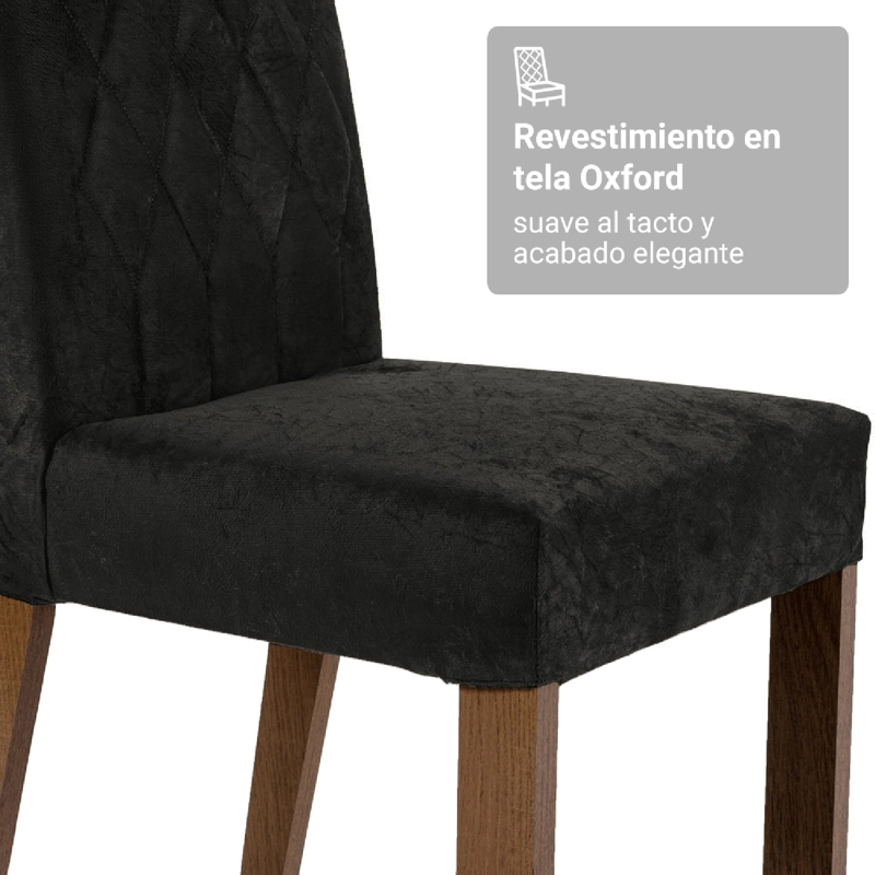 JUEGO DE COMEDOR MADESA HANNA CON 6 SILLAS MARRON/NEGRO/OXFORD - 9