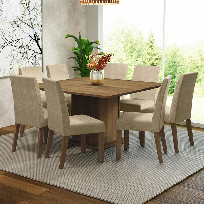 JUEGO DE COMEDOR MADESA DORIS CON 8 SILLAS MARRON/IMPERIAL - 1