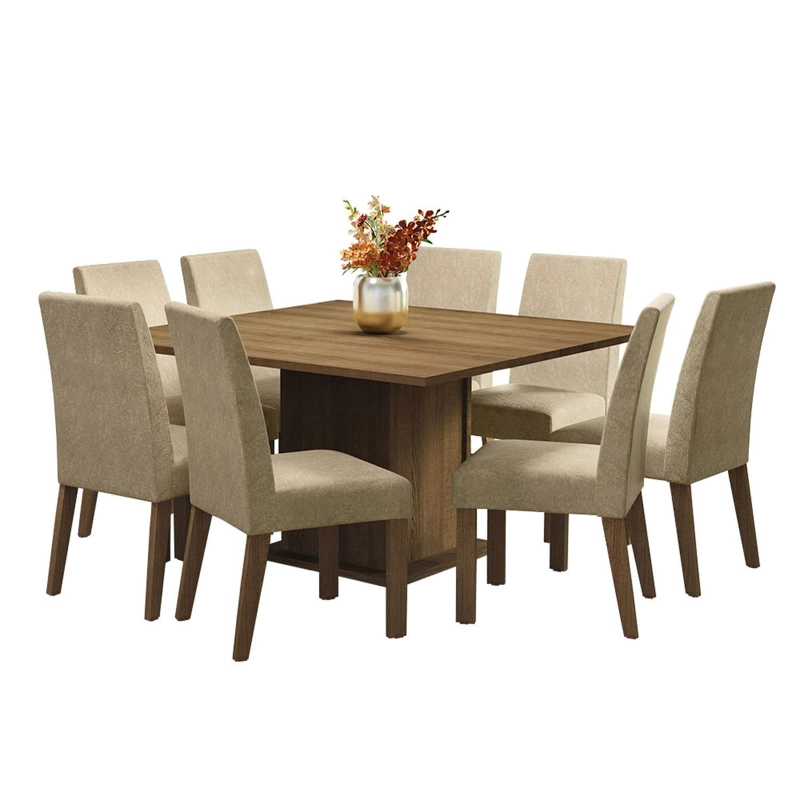 JUEGO DE COMEDOR MADESA DORIS CON 8 SILLAS MARRON/IMPERIAL - 2