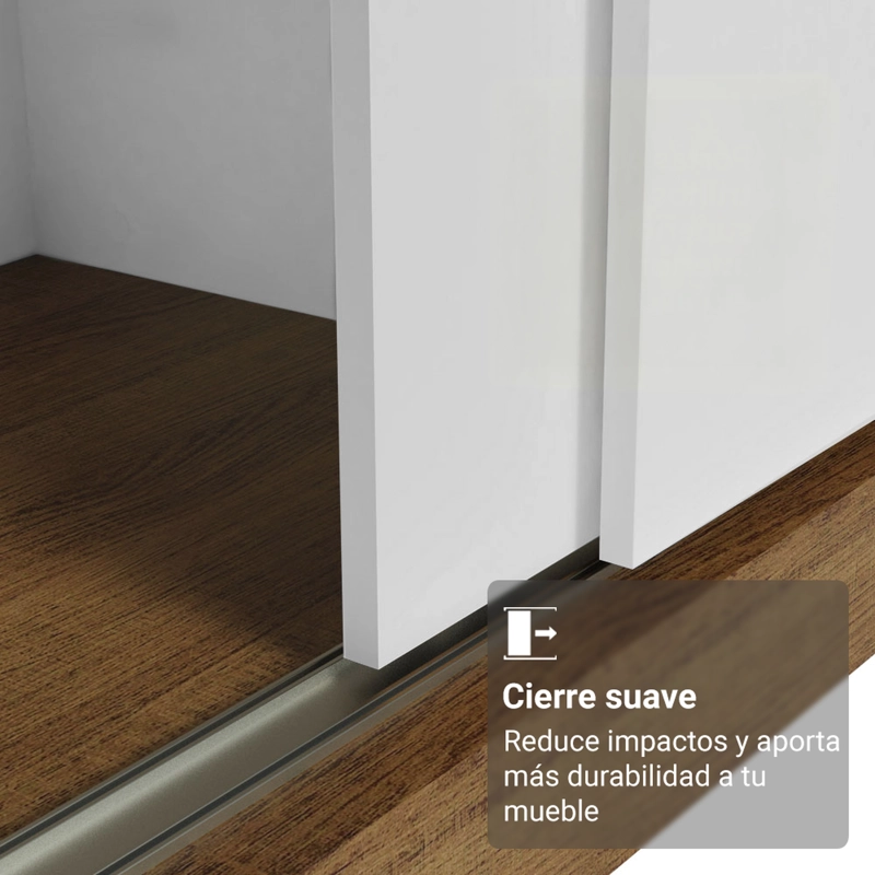 CLOSET MADESA RENO 3 PUERTAS CON 2 ESPEJOS MARRON/BLANCO - 5