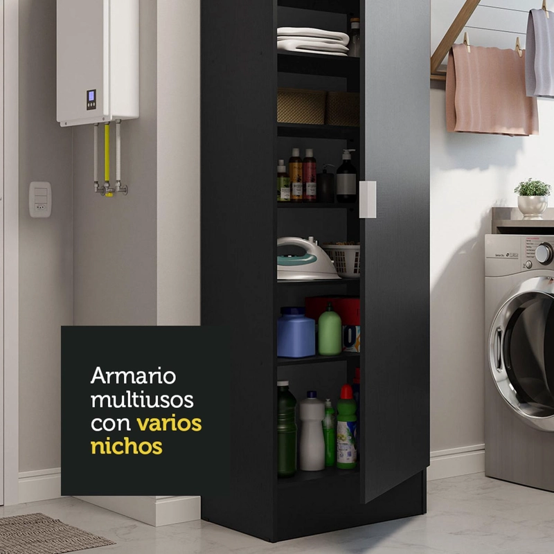 ARMARIO MULTIUSO ORGANIZADOR MADESA 1 PUERTA NEGRO - 6