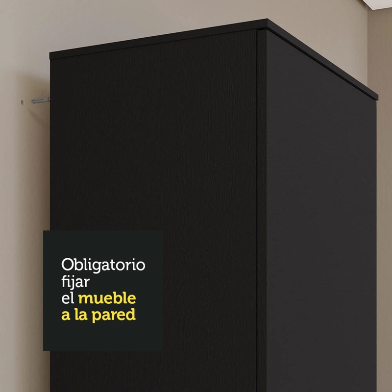 ARMARIO MULTIUSO ORGANIZADOR MADESA 1 PUERTA NEGRO - 7
