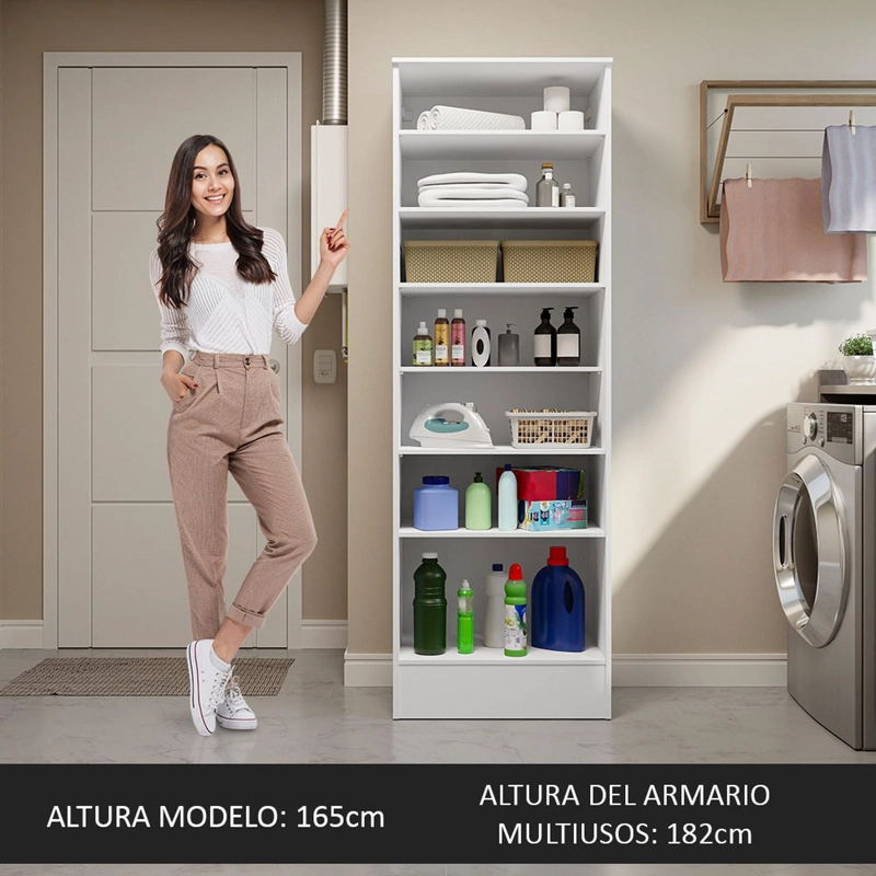 ARMARIO MULTIUSO ORGANIZADOR MADESA 1 PUERTA BLANCO - 6