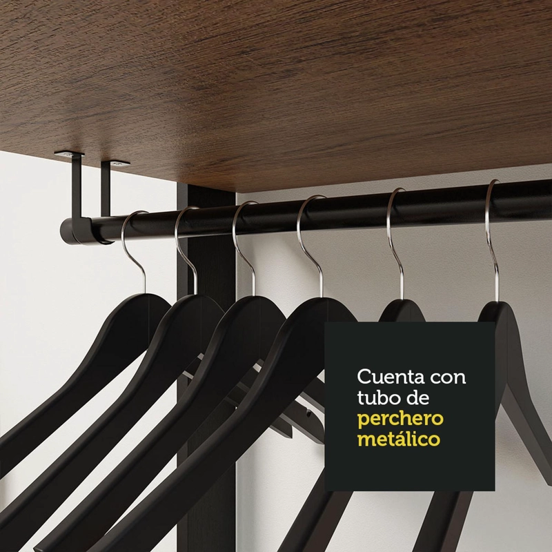 CLOSET ABIERTO MADESA VALENCIA 258 CM 4 CAJONES 03 MARRON/NEGRO - 5