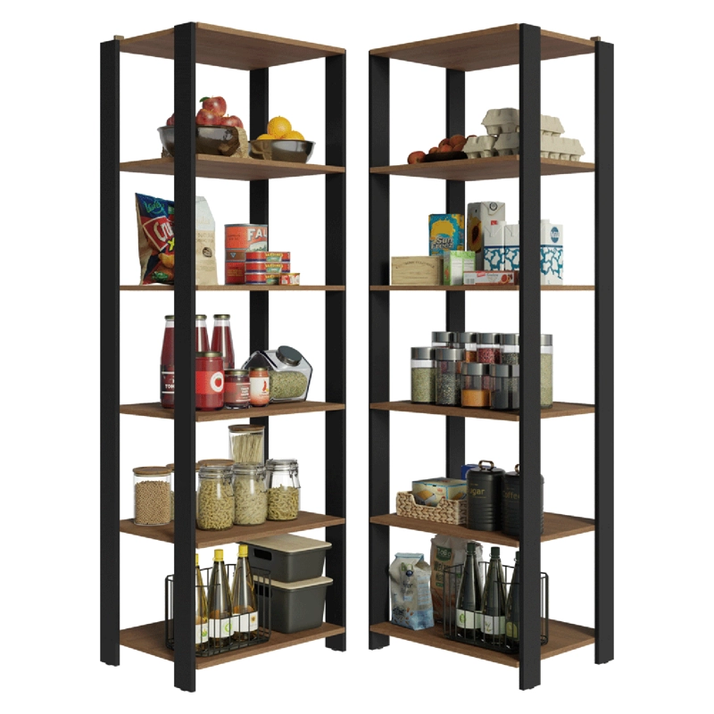 ESTANTE DESPENSA DE COCINA ESQUINERA MADESA 118 CM MARRON/NEGRO - 2