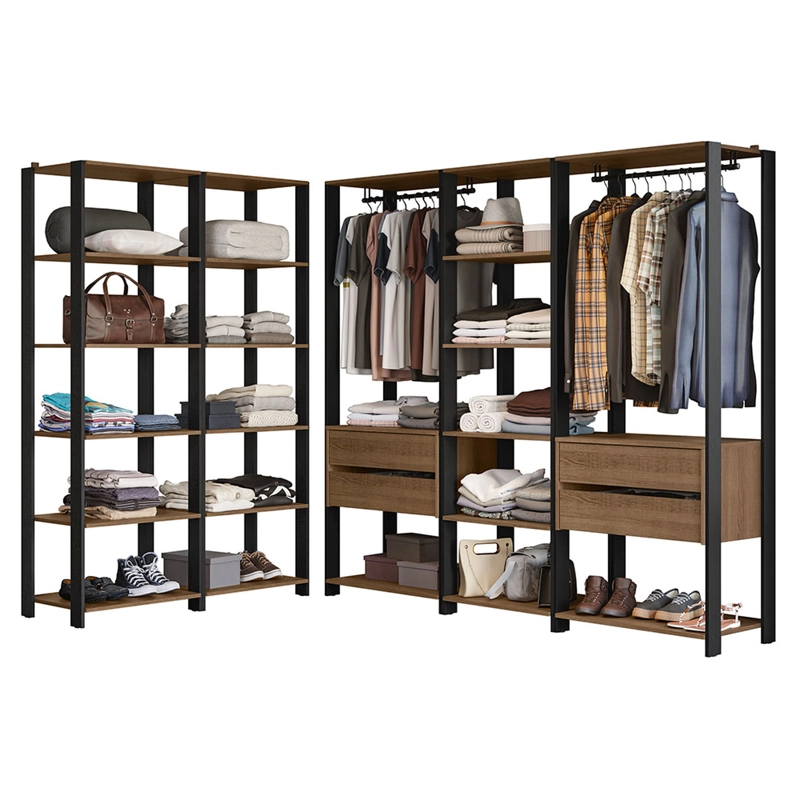 CLOSET ABIERTO MADESA VALENCIA 317 CM 4 CAJONES MARRON/NEGRO - 3
