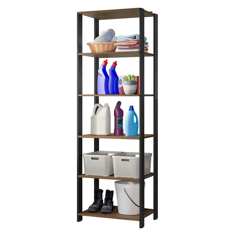 ESTANTE ORGANIZADOR MADESA 59 CM 5 REPISAS MARRON/NEGRO - 2