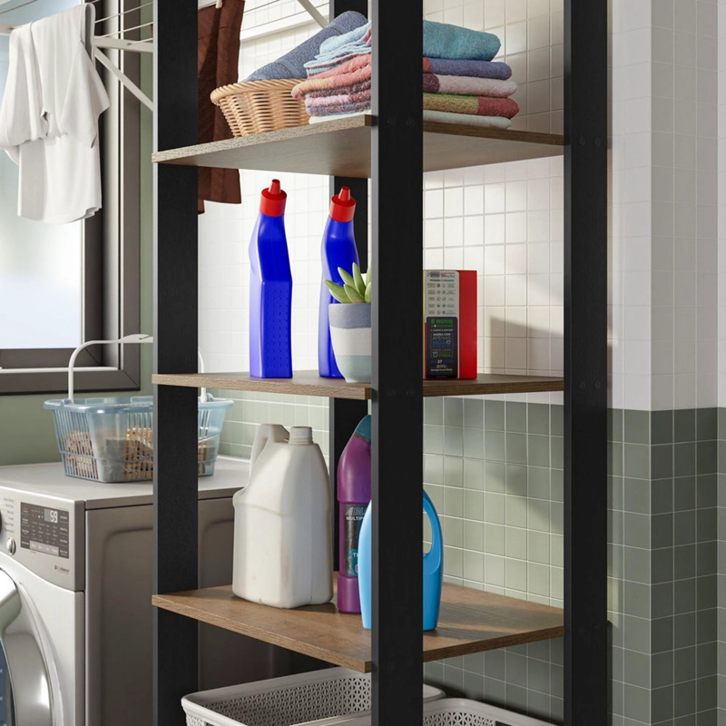 ESTANTE ORGANIZADOR MADESA 59 CM 5 REPISAS MARRON/NEGRO - 6