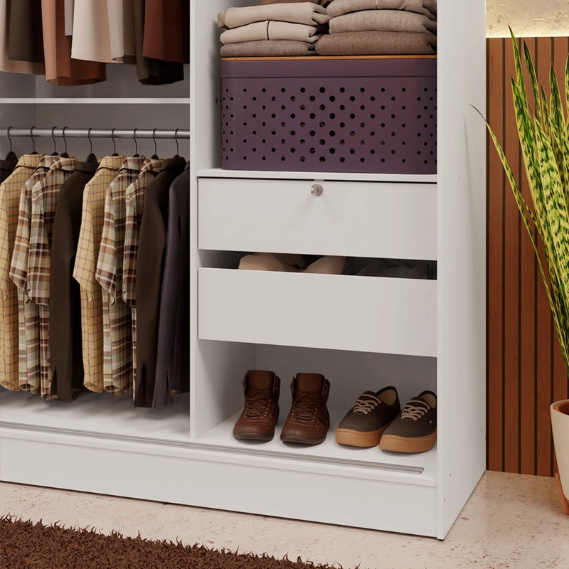 CLOSET MADESA LUKE 2 PUERTAS CORREDIZAS CON ESPEJOS BLANCO - 9