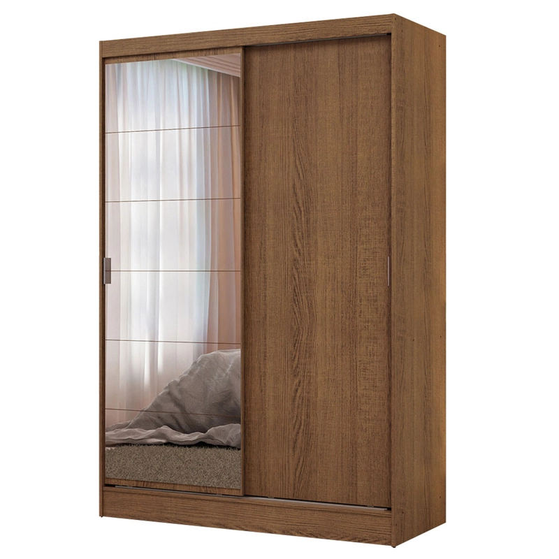 CLOSET MADESA MAX 2 PUERTAS CORREDIZAS CON 1 ESPEJO MARRON - 2