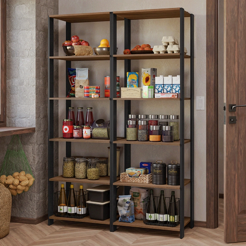 ESTANTE DESPENSA DE COCINA MADESA 118 CM 10 REPISAS MARRON/NEGRO - 1