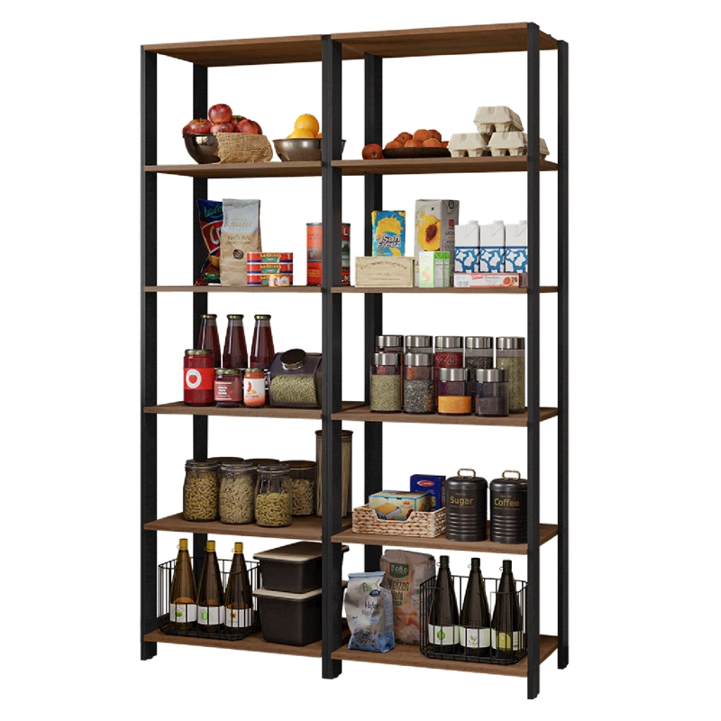 ESTANTE DESPENSA DE COCINA MADESA 118 CM 10 REPISAS MARRON/NEGRO - 2