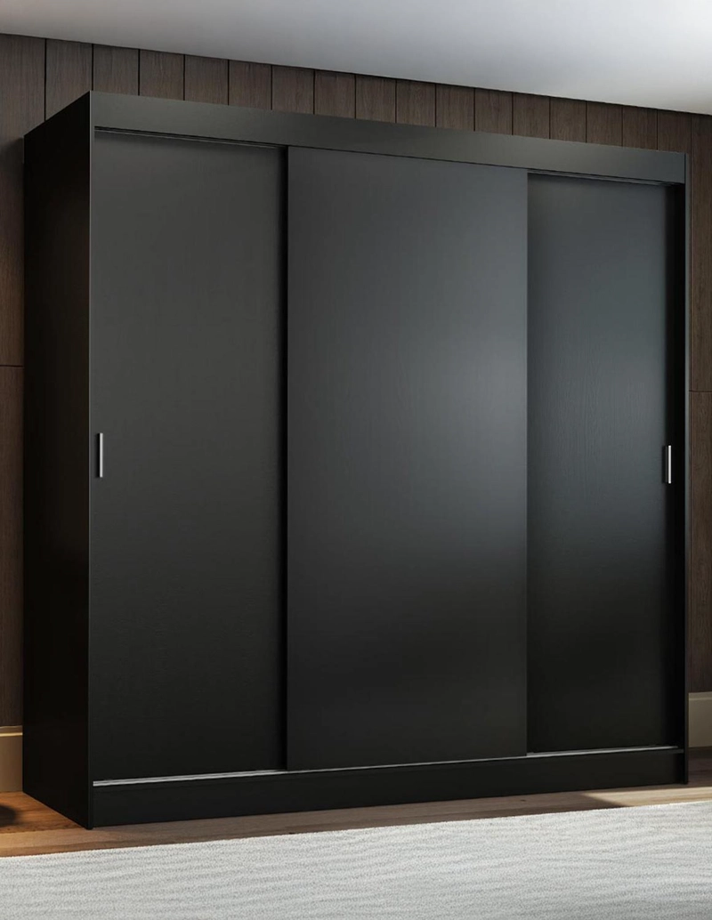 CLOSET MADESA RENO 3 PUERTAS CORREDIZAS NEGRO - 2