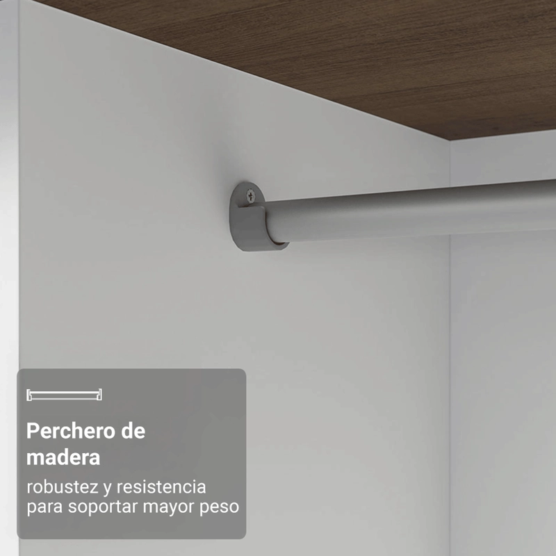 CLOSET MADESA LUKE 2 PUERTAS CORREDIZAS MARRON - 5