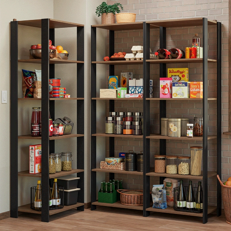 ESTANTE DESPENSA DE COCINA ESQUINERA MADESA 177 CM 15 REPISAS MARRON/NEGRO - 1
