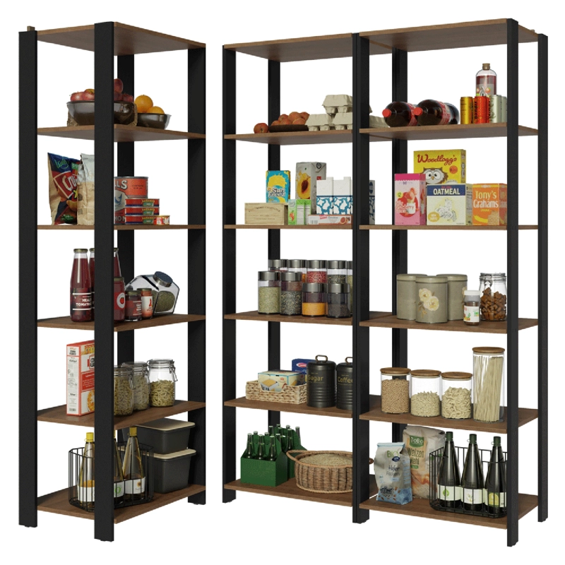 ESTANTE DESPENSA DE COCINA ESQUINERA MADESA 177 CM 15 REPISAS MARRON/NEGRO - 2
