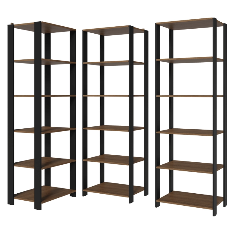 ESTANTE DESPENSA DE COCINA ESQUINERA MADESA 177 CM 15 REPISAS MARRON/NEGRO - 5
