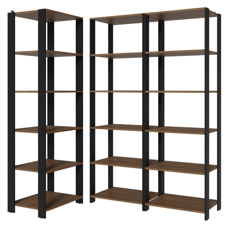 ESTANTE DESPENSA DE COCINA ESQUINERA MADESA 177 CM 15 REPISAS MARRON/NEGRO - 7