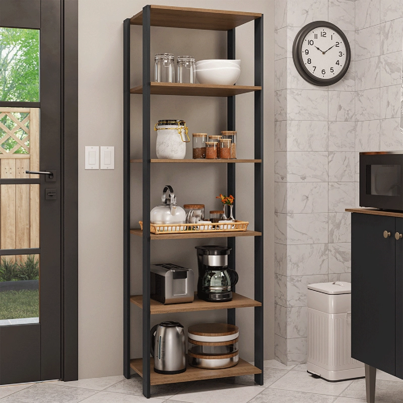 ESTANTE MULTIUSO MADESA 59 CM 5 REPISAS MARRON/NEGRO - 1