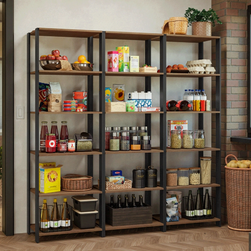 ESTANTE DESPENSA DE COCINA MADESA 177 CM 15 REPISAS MARRON/NEGRO - 1