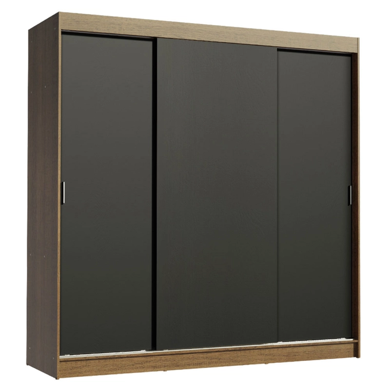 CLOSET MADESA RENO 3 PUERTAS CORREDIZAS MARRON/NEGRO - 2