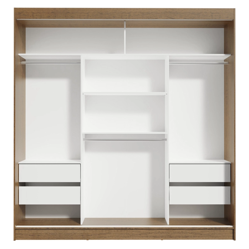 CLOSET MADESA RENO 3 PUERTAS CORREDIZAS MARRON/NEGRO - 8