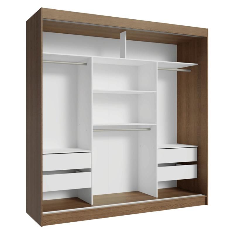 CLOSET MADESA RENO 3 PUERTAS CORREDIZAS MARRON/NEGRO - 9