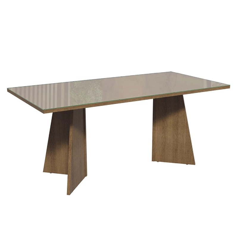 ESCRITORIO EJECUTIVO DE OFICINA MADESA 5388 CUBIERTA VIDRIO 180 CM CREMA - 7