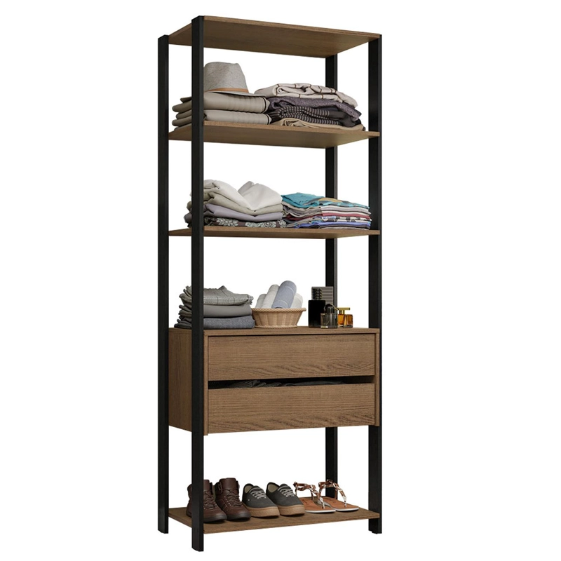 CLOSET ABIERTO MADESA VALENCIA 70 CM 4 REPISAS MARRON/NEGRO - 1