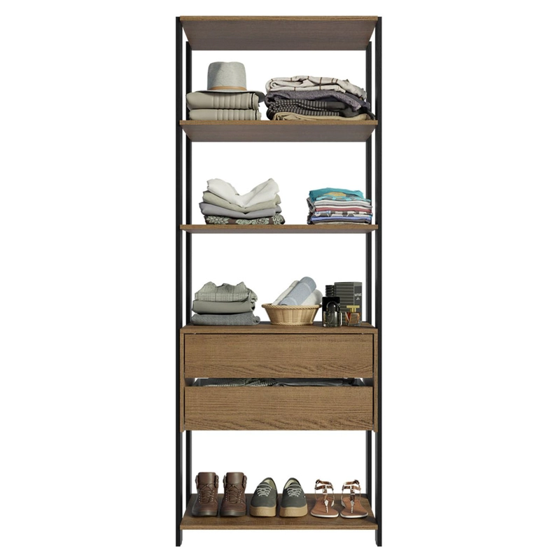CLOSET ABIERTO MADESA VALENCIA 70 CM 4 REPISAS MARRON/NEGRO - 6