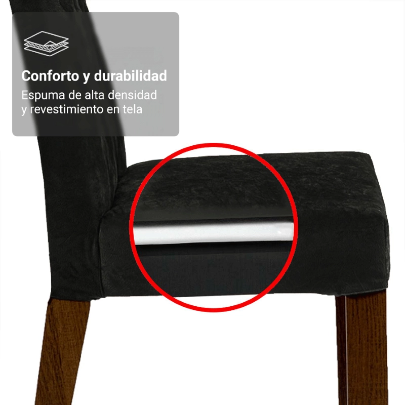 JUEGO DE COMEDOR MADESA LEILA CON 8 SILLAS MARRON/OXFORD - 7