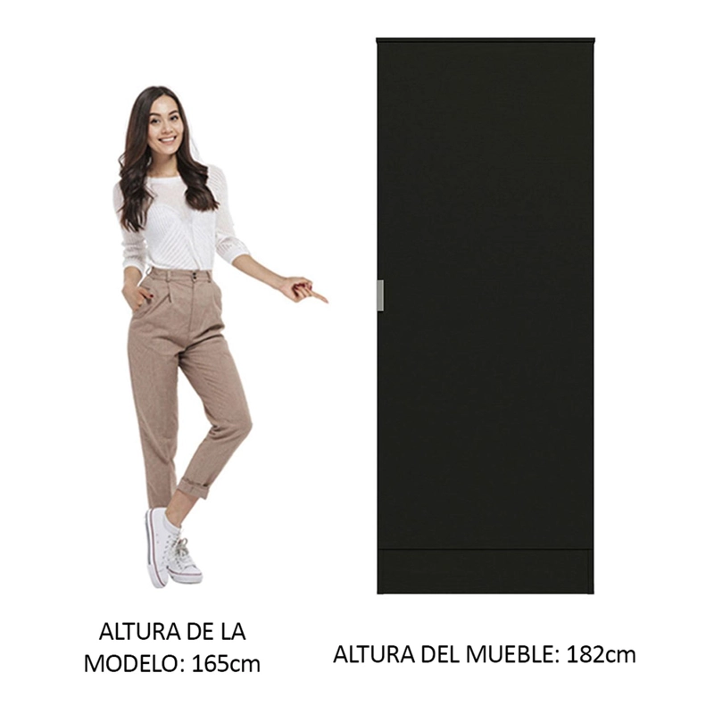 ZAPATERO MADESA ISIS 1 PUERTA NEGRO - 9
