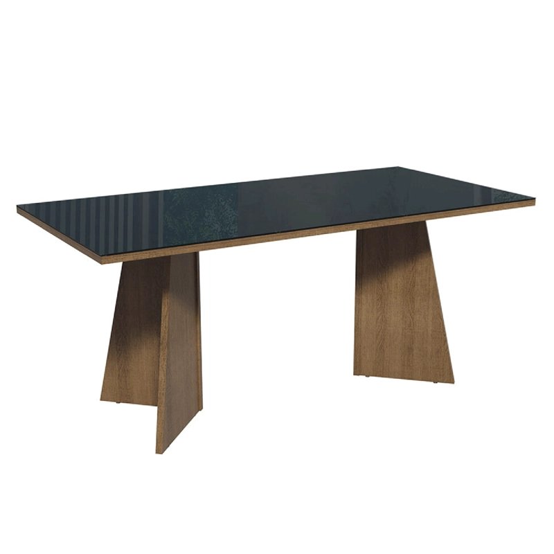 ESCRITORIO EJECUTIVO DE OFICINA MADESA 5388 CUBIERTA VIDRIO 180 CM NEGRO - 7