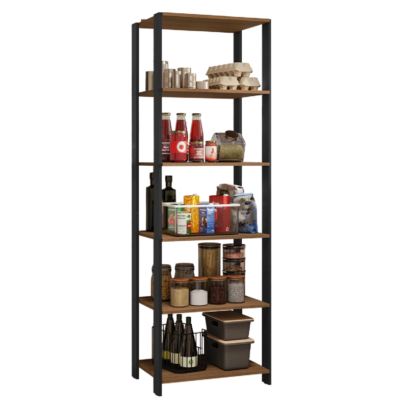 ESTANTE DESPENSA DE COCINA MADESA 59 CM 5 REPISAS MARRON/NEGRO - 2
