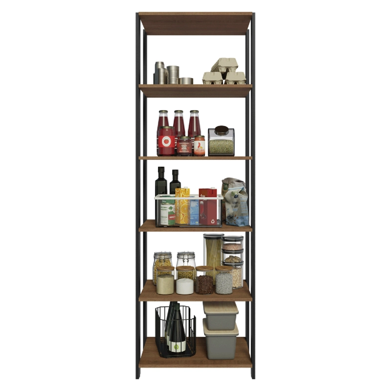 ESTANTE DESPENSA DE COCINA MADESA 59 CM 5 REPISAS MARRON/NEGRO - 5